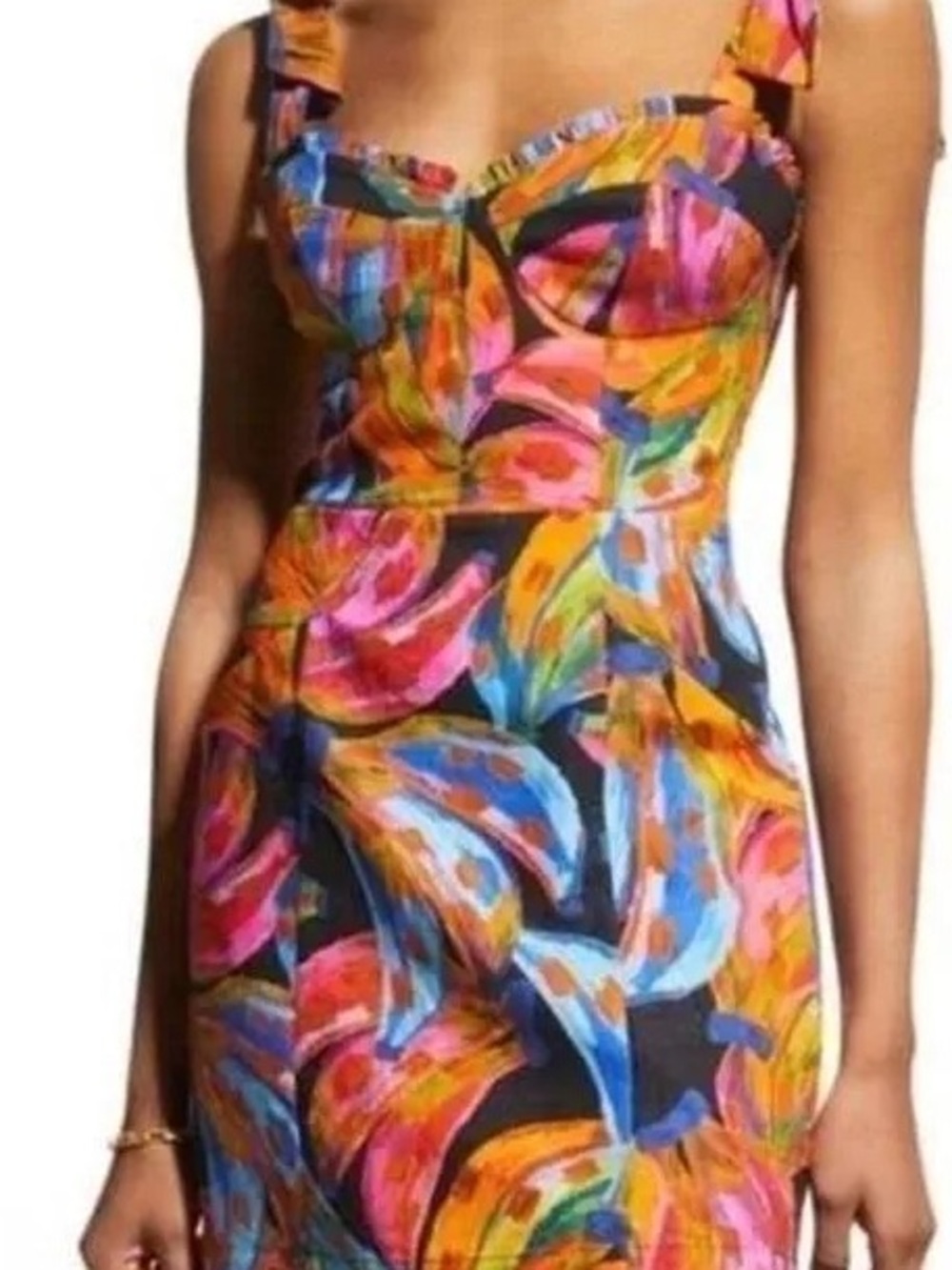 Farm Rio Rainbow Bananas Mini Dress